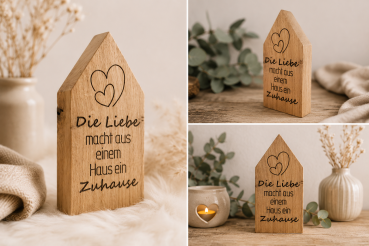 Haus "Die Liebe macht aus einem Haus ein Zuhause"