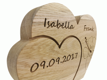 Preview: doppeltes Herz, 3 Namen und Hibiskus