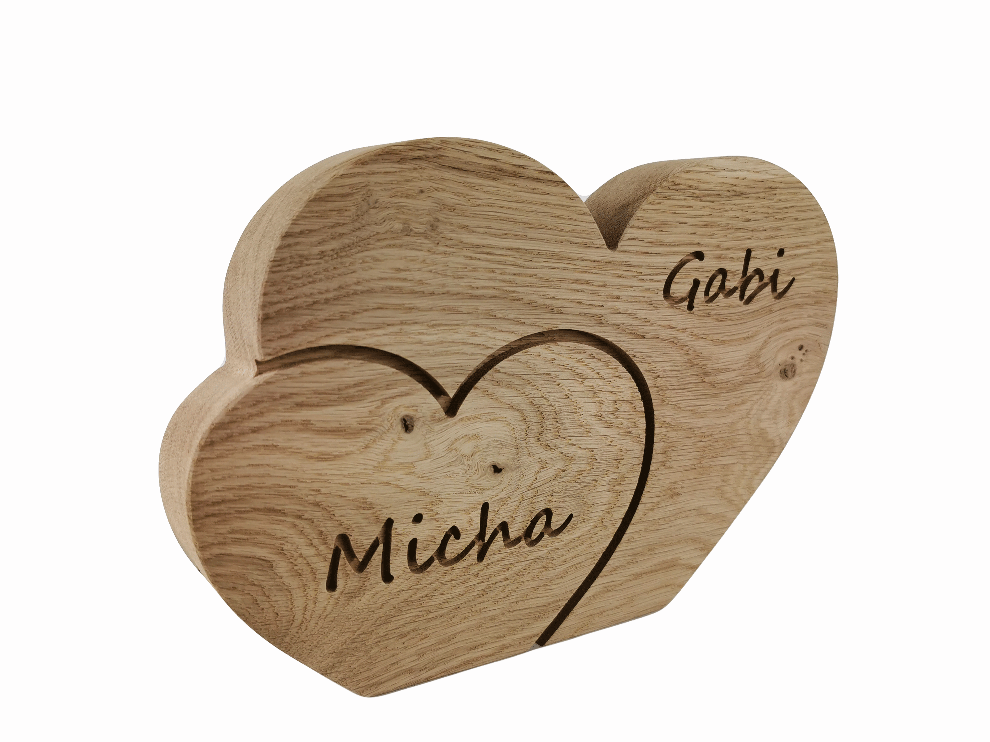 Holzerneshandwerk Doppeltes Herz Mit 2 Namen