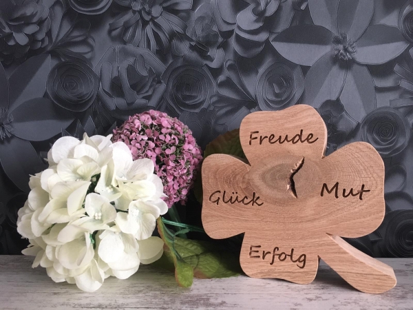 Kleeblatt groß, Freude-Glück-Mut-Erfolg