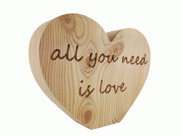 Herz stehend "all you need is love"